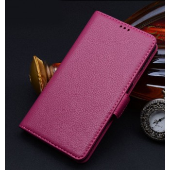 Кожаный чехол портмоне (нат. кожа) с крепежной застежкой для Nokia Lumia 830 Пурпурный