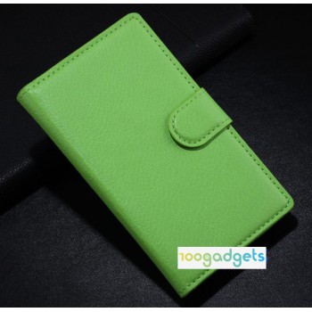 Чехол портмоне подставка с защелкой для Alcatel One Touch Idol 2 S Зеленый