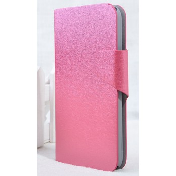 Текстурный чехол флип подставка с застежкой и внутренними карманами для Alcatel One Touch Idol 2 S Розовый