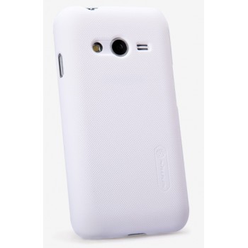 Пластиковый матовый нескользящий премиум чехол для Samsung Galaxy Ace 4 Белый