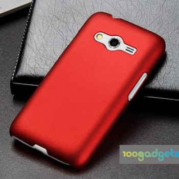 Пластиковый матовый чехол серия Metallic для Samsung Galaxy Ace 4 Красный