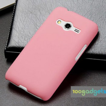 Пластиковый матовый чехол серия Metallic для Samsung Galaxy Ace 4 Розовый