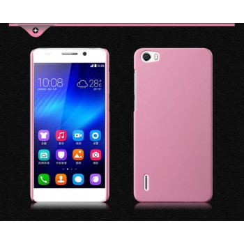 Пластиковый матовый непрозрачный чехол для Huawei Honor 6 Розовый