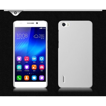 Пластиковый матовый непрозрачный чехол для Huawei Honor 6 Белый