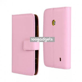 Чехол портмоне подставка с защелкой для Nokia Lumia 520 Розовый