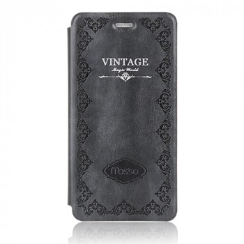 Чехол флип подставка на пластиковой основе серия Vintage для Iphone 6 Серый