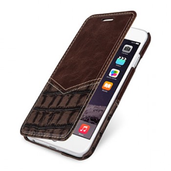 Кожаный чехол горизонтальная книжка (нат. кожа двух видов) для Iphone 6 
