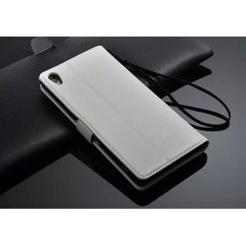 Чехол портмоне подставка глянцевый с защелкой для Sony Xperia Z2 Белый