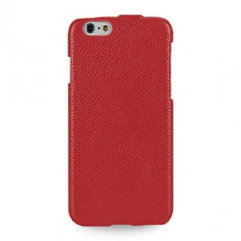 Кожаный чехол вертикальная книжка (нат. кожа) для Iphone 6 Plus Красный