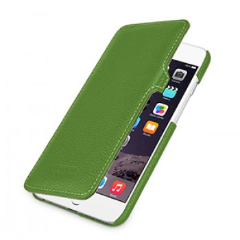 Кожаный чехол горизонтальная книжка (нат. кожа) с защелкой для Iphone 6 Зеленый