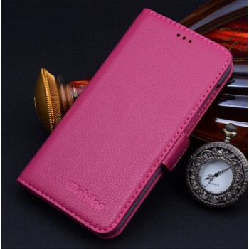 Кожаный чехол портмоне (нат. кожа) для Huawei Ascend Mate 7 Пурпурный