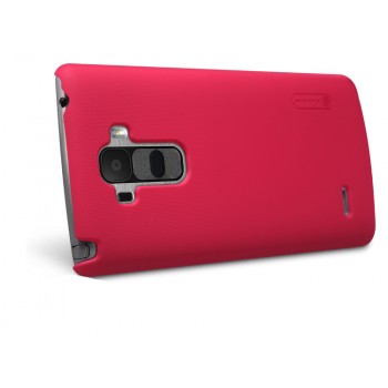 Пластиковый матовый нескользящий премиум чехол для LG G4 Stylus Красный