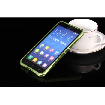 Металлический эрргономичный двухкомпонентный бампер для Huawei Honor 3x Зеленый