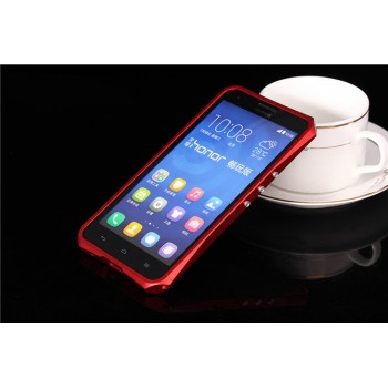 Металлический эрргономичный двухкомпонентный бампер для Huawei Honor 3x Красный