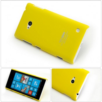 Пластиковый матовый непрозрачный чехол для Nokia Lumia 730/735 Желтый