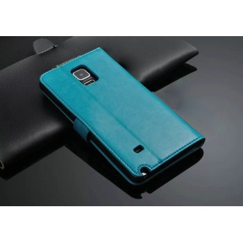 Чехол портмоне подставка с защелкой для Samsung Galaxy Note 4 Голубой