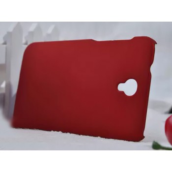 Пластиковый матовый металлик чехол для Alcatel One Touch Idol 2 Красный