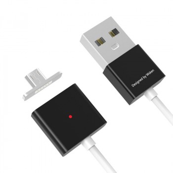 Эксклюзивный инновационный магнитный зарядный симметричный смарт-кабель USB-MicroUSB 2.0 1м для мгновенного подсоединения гаджета Черный