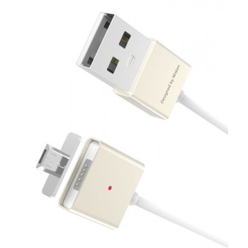 Эксклюзивный инновационный магнитный зарядный симметричный смарт-кабель USB-MicroUSB 2.0 1м для мгновенного подсоединения гаджета Бежевый