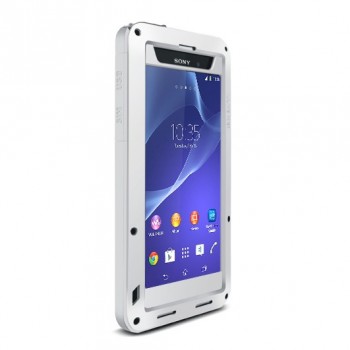 Ультразащитный экстрим металлический чехол для Sony Xperia Z2 Белый