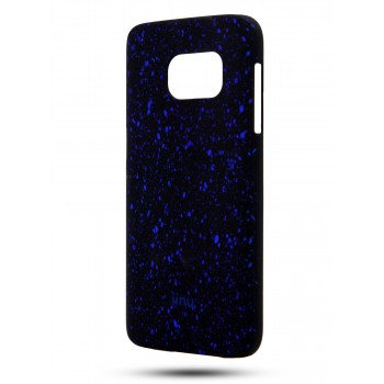Пластиковый матовый дизайнерский чехол с голографическим принтом Звезды для Samsung Galaxy S7 Синий