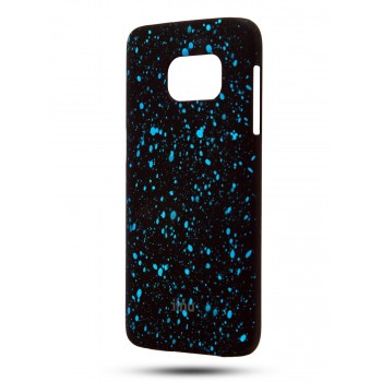Пластиковый матовый дизайнерский чехол с голографическим принтом Звезды для Samsung Galaxy S7 Голубой