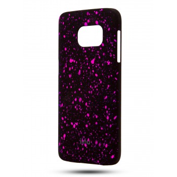 Пластиковый матовый дизайнерский чехол с голографическим принтом Звезды для Samsung Galaxy S7 Розовый
