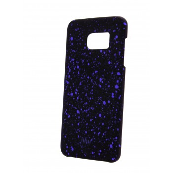 Пластиковый матовый дизайнерский чехол с голографическим принтом Звезды для Samsung Galaxy S7 Edge Фиолетовый
