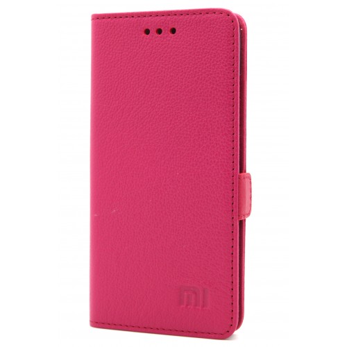 Кожаный чехол горизонтальная книжка (премиум нат. кожа) с крепежной застежкой для Xiaomi Mi5S, цвет Пурпурный