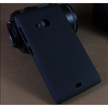 Пластиковый матовый непрозрачный чехол для Microsoft Lumia 535 Черный