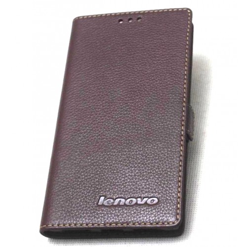 Кожаный чехол горизонтальная книжка с крепежной застежкой для Lenovo Vibe P1