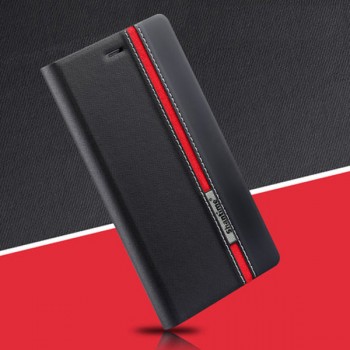 Чехол горизонтальная книжка подставка текстура Линии на силиконовой основе с отсеком для карт для Sony Xperia M2 dual