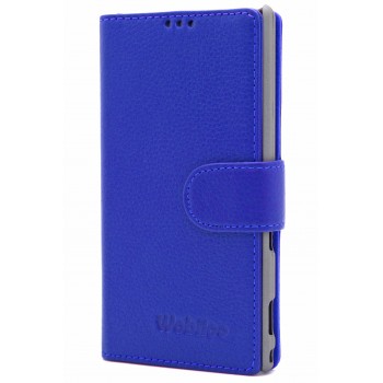 Чехол портмоне (нат.кожа) для Sony Xperia M2 dual Синий