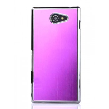 Пластиковый матовый чехол текстура Металл для Sony Xperia M2 dual Фиолетовый