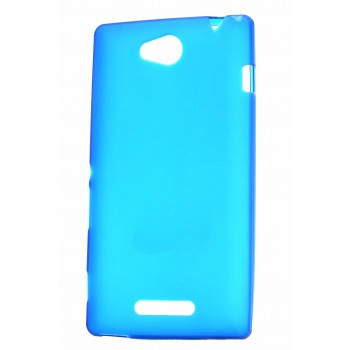 Силиконовый непрозрачный чехол для Sony Xperia C Голубой