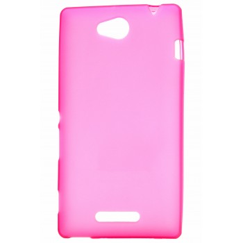 Силиконовый непрозрачный чехол для Sony Xperia C Розовый