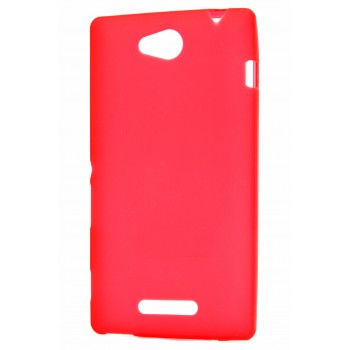 Силиконовый непрозрачный чехол для Sony Xperia C Красный