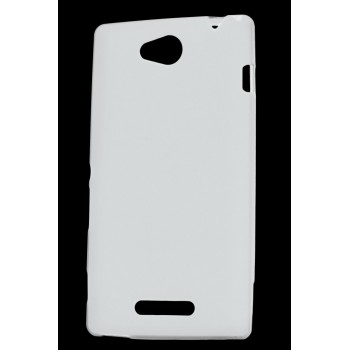 Силиконовый непрозрачный чехол для Sony Xperia C Белый