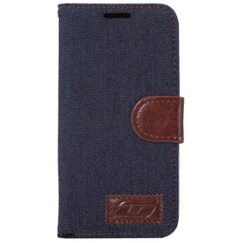 Чехол портмоне подставка с защелкой и тканевым покрытием на силиконовой основе для Samsung Galaxy S7 Черный