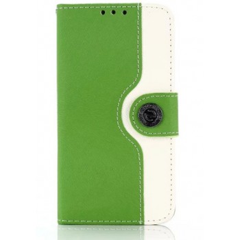 Чехол портмоне подставка на пластиковой основе на дизайнерской магнитной защелке для Samsung Galaxy S7 Зеленый