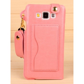 Дизайнерский чехол бампер-каркас с карманом-подставкой для Samsung Galaxy A5 Розовый