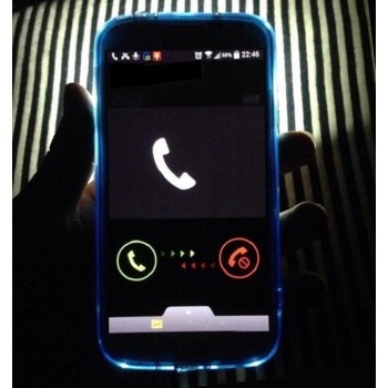 Силиконовый матовый чехол со светорассеивающим эффектом (необходима активация вспышки при звонке) для Samsung Galaxy A8 Синий