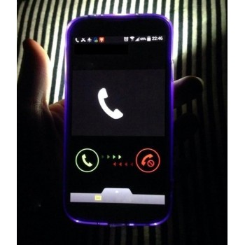 Силиконовый матовый чехол со светорассеивающим эффектом (необходима активация вспышки при звонке) для Samsung Galaxy A8 Фиолетовый