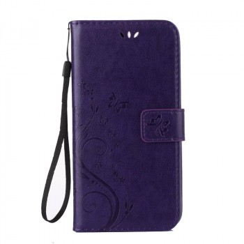 Чехол портмоне подставка текстура Узоры на силиконовой основе на магнитной защелке для Iphone 7/8 Фиолетовый