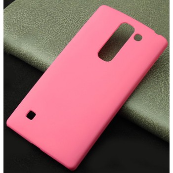 Пластиковый матовый непрозрачный чехол для LG Spirit Розовый