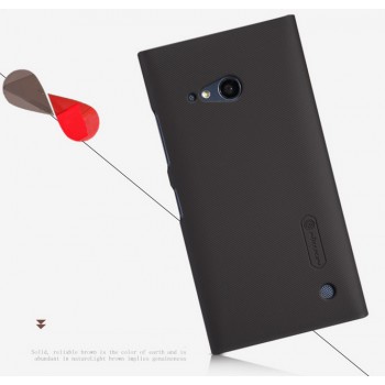 Пластиковый матовый нескользящий премиум чехол для Nokia Lumia 730/735 Коричневый