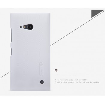Пластиковый матовый нескользящий премиум чехол для Nokia Lumia 730/735 Белый