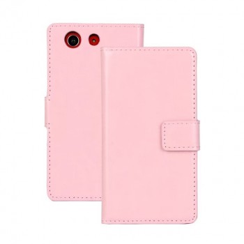 Чехол портмоне подставка с защелкой глянцевый для Sony Xperia Z3 Compact Розовый