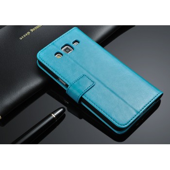 Чехол портмоне-подставка с магнитной застежкой назад для Samsung Galaxy Grand 2 Duos Голубой