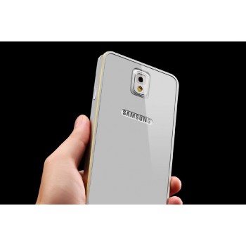 Двухкомпонентный премиум чехол с металлическим бампером с золотой окантовкой и поликарбонатной накладкой для Samsung Galaxy Note 4 Белый